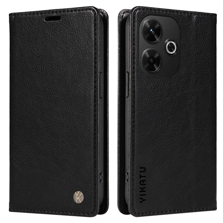 YIKATU YK-006 For Xiaomi Redmi 13 5G / 13 4G Phone Stand Case Litchi Texture Leather Phone Cover Wallet