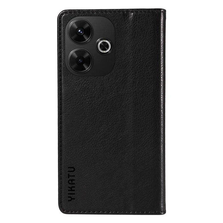YIKATU YK-006 For Xiaomi Redmi 13 5G / 13 4G Phone Stand Case Litchi Texture Leather Phone Cover Wallet
