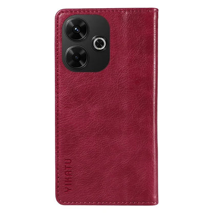 YIKATU YK-006 For Xiaomi Redmi 13 5G / 13 4G Phone Stand Case Litchi Texture Leather Phone Cover Wallet