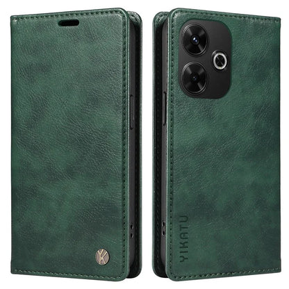 YIKATU YK-006 For Xiaomi Redmi 13 5G / 13 4G Phone Stand Case Litchi Texture Leather Phone Cover Wallet