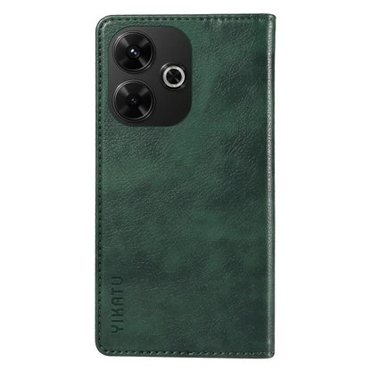 YIKATU YK-006 For Xiaomi Redmi 13 5G / 13 4G Phone Stand Case Litchi Texture Leather Phone Cover Wallet
