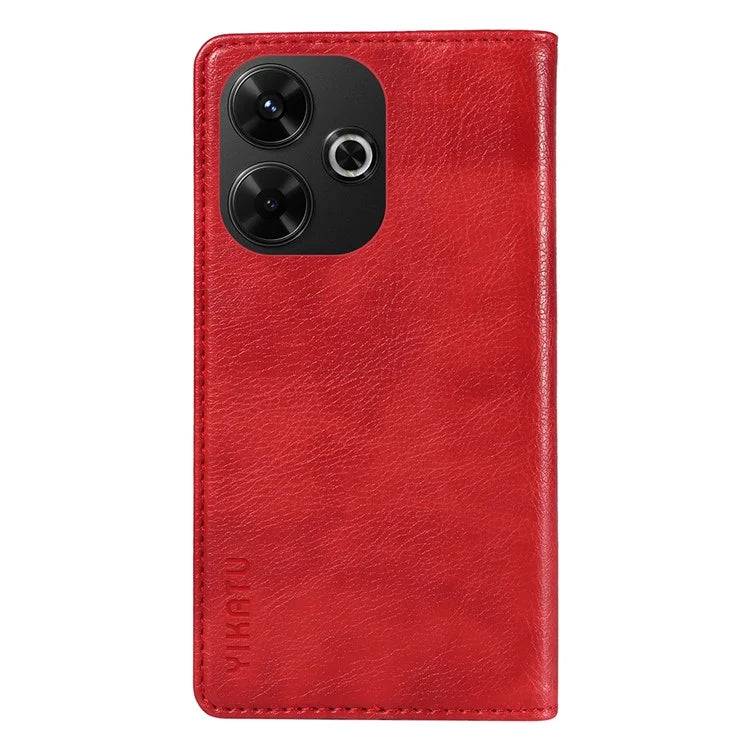 YIKATU YK-006 For Xiaomi Redmi 13 5G / 13 4G Phone Stand Case Litchi Texture Leather Phone Cover Wallet