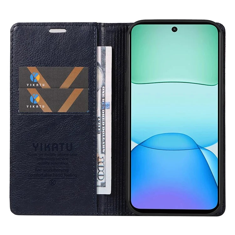 YIKATU YK-006 For Xiaomi Redmi 13 5G / 13 4G Phone Stand Case Litchi Texture Leather Phone Cover Wallet