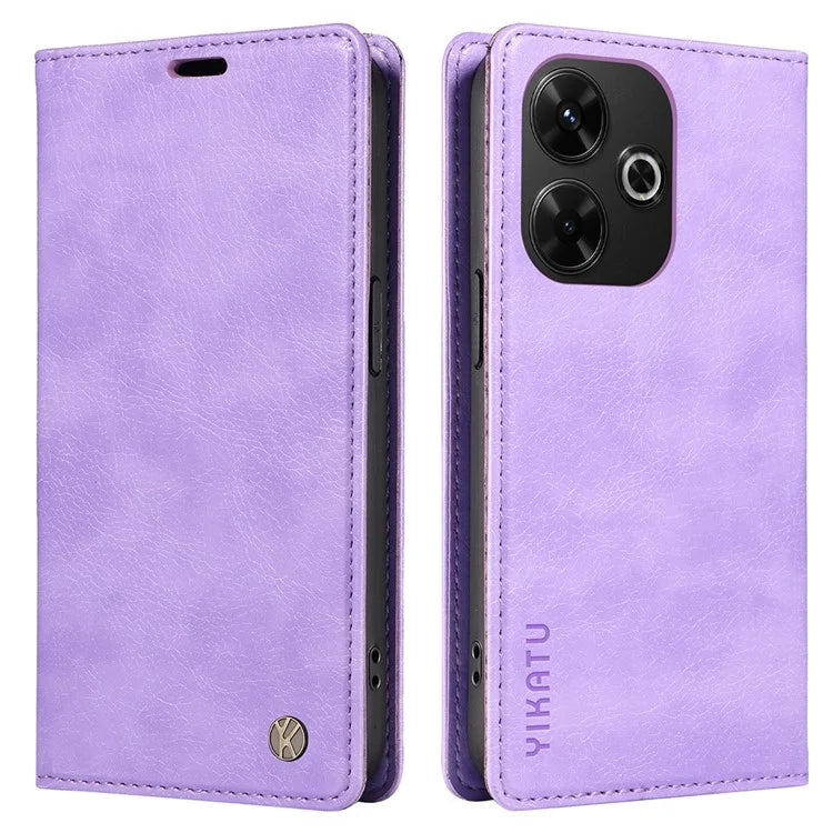 YIKATU YK-006 For Xiaomi Redmi 13 5G / 13 4G Phone Stand Case Litchi Texture Leather Phone Cover Wallet