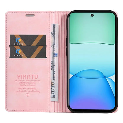 YIKATU YK-006 For Xiaomi Redmi 13 5G / 13 4G Phone Stand Case Litchi Texture Leather Phone Cover Wallet
