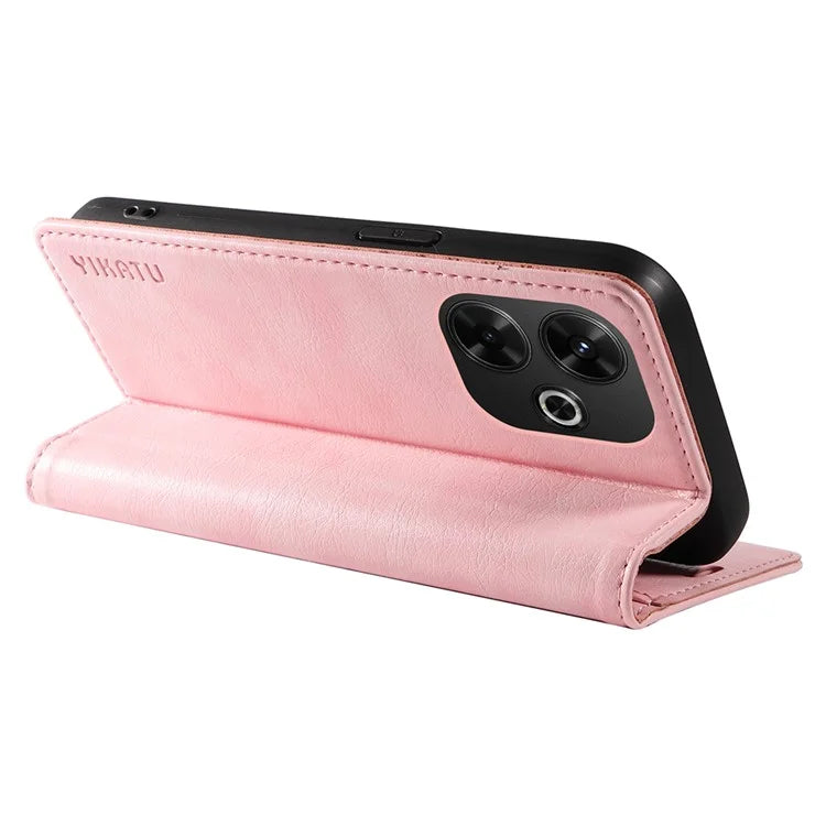 YIKATU YK-006 For Xiaomi Redmi 13 5G / 13 4G Phone Stand Case Litchi Texture Leather Phone Cover Wallet
