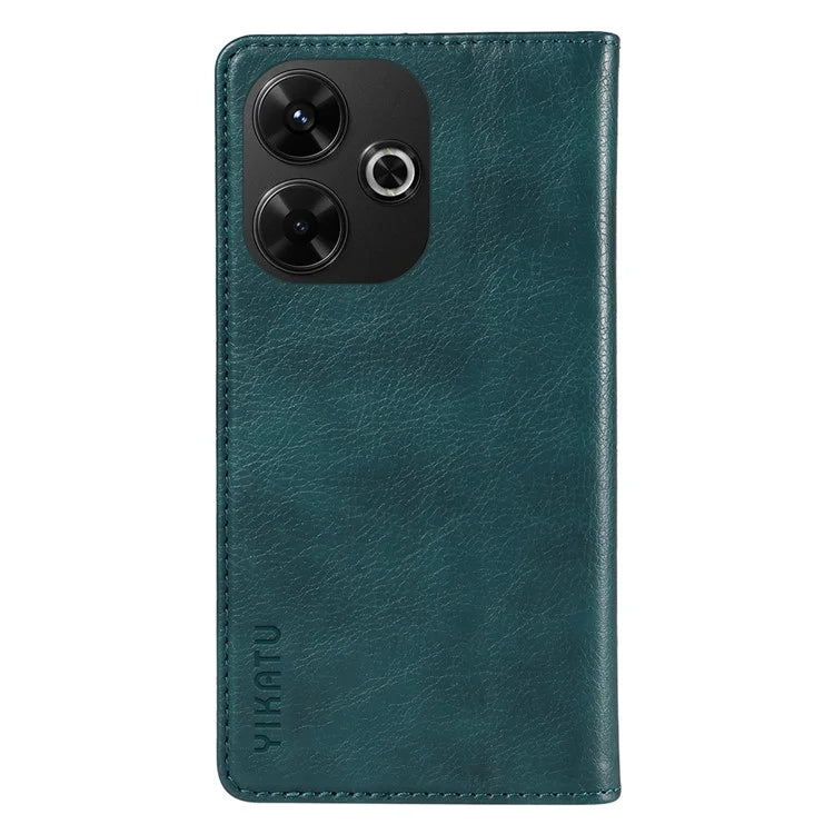 YIKATU YK-006 For Xiaomi Redmi 13 5G / 13 4G Phone Stand Case Litchi Texture Leather Phone Cover Wallet