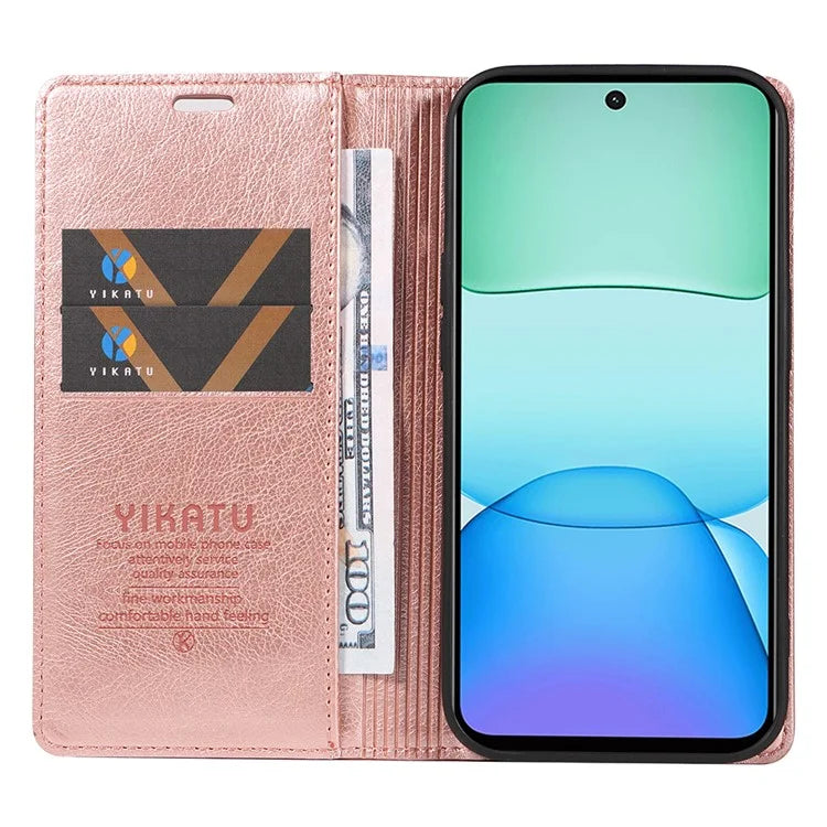 YIKATU YK-006 For Xiaomi Redmi 13 5G / 13 4G Phone Stand Case Litchi Texture Leather Phone Cover Wallet