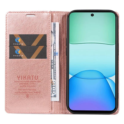 YIKATU YK-006 For Xiaomi Redmi 13 5G / 13 4G Phone Stand Case Litchi Texture Leather Phone Cover Wallet