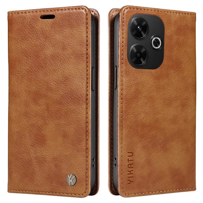 YIKATU YK-006 For Xiaomi Redmi 13 5G / 13 4G Phone Stand Case Litchi Texture Leather Phone Cover Wallet