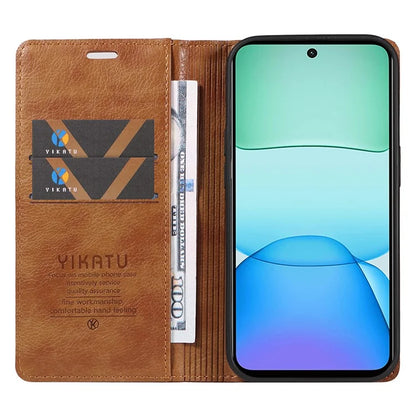 YIKATU YK-006 For Xiaomi Redmi 13 5G / 13 4G Phone Stand Case Litchi Texture Leather Phone Cover Wallet