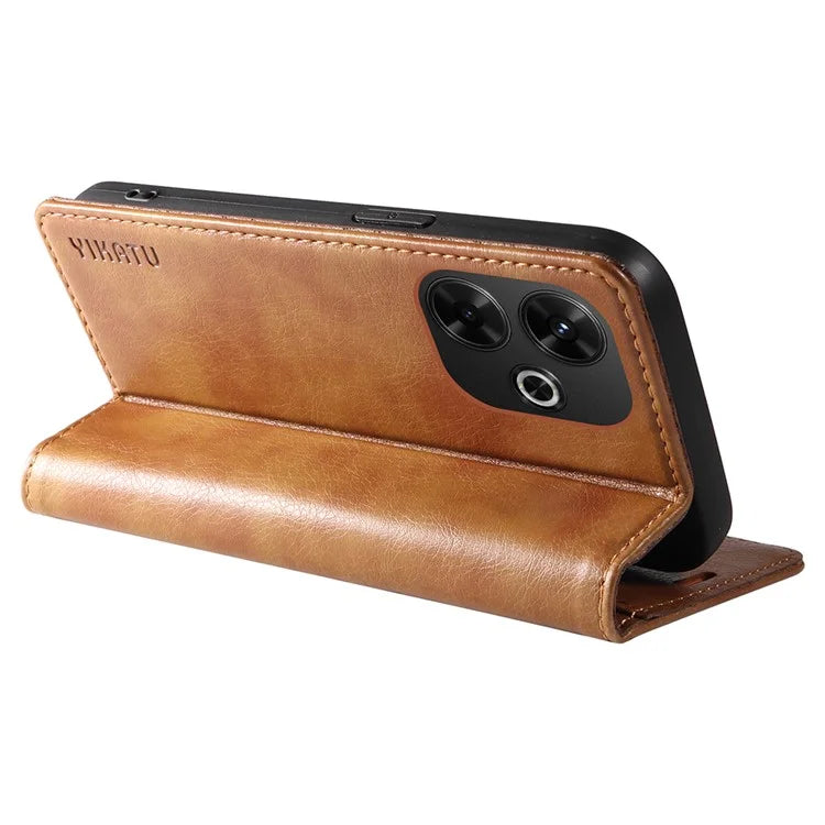 YIKATU YK-006 For Xiaomi Redmi 13 5G / 13 4G Phone Stand Case Litchi Texture Leather Phone Cover Wallet