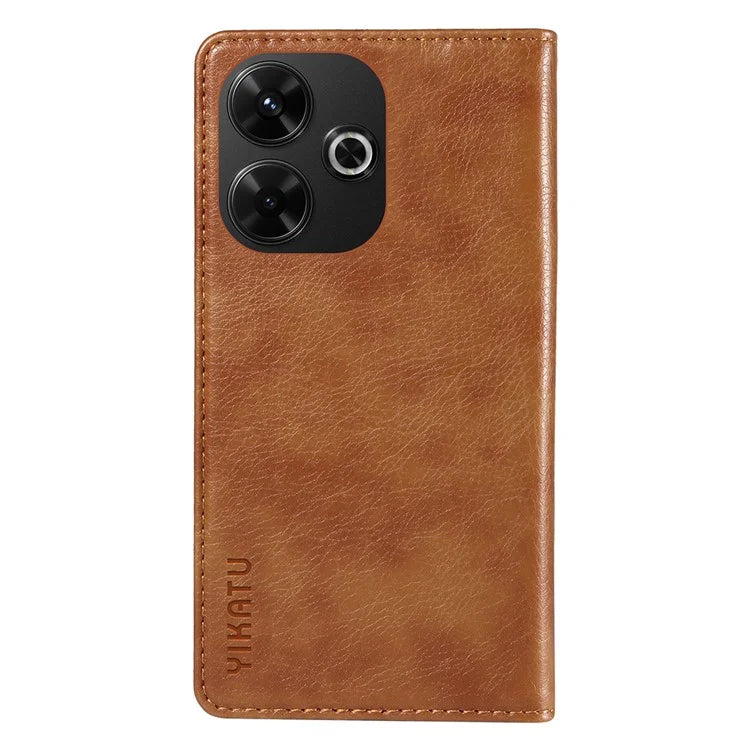 YIKATU YK-006 For Xiaomi Redmi 13 5G / 13 4G Phone Stand Case Litchi Texture Leather Phone Cover Wallet