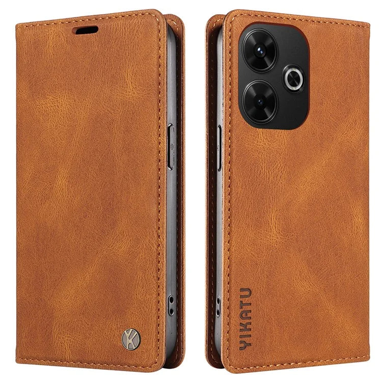 YIKATU YK-004 For Xiaomi Redmi 13 5G / 13 4G Case Wallet Leather Phone Cover Skin-Touch Feel