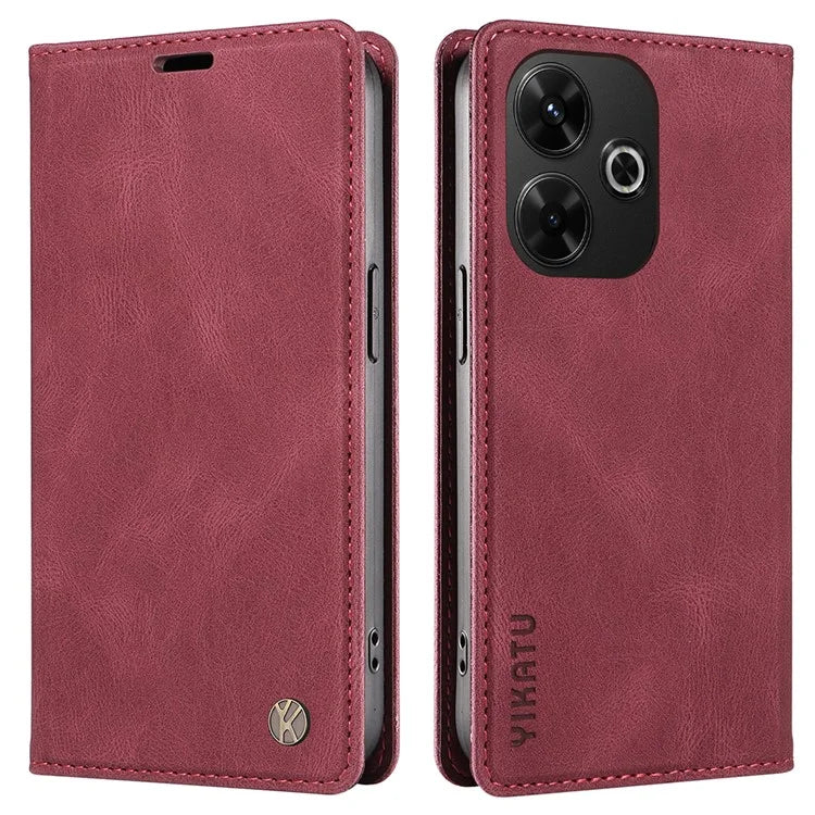 YIKATU YK-004 For Xiaomi Redmi 13 5G / 13 4G Case Wallet Leather Phone Cover Skin-Touch Feel