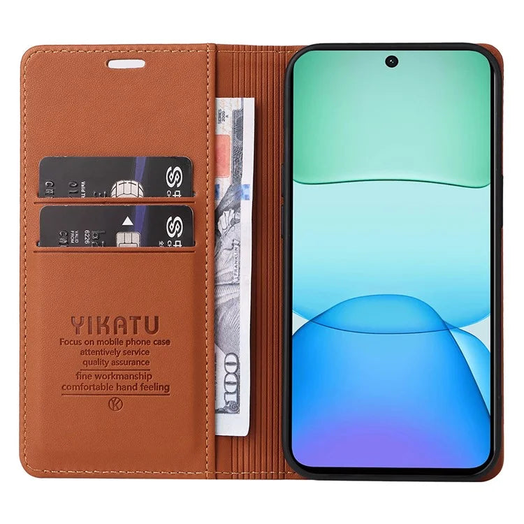 YIKATU YK-001 For Xiaomi Redmi 13 5G / 13 4G Case Leather Phone Cover Magnetic Closure