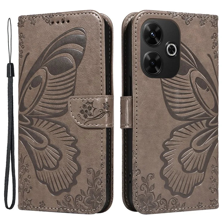 For Xiaomi Redmi 13 5G / 13 4G Case Butterfly Pattern Leather Phone Wallet Cover
