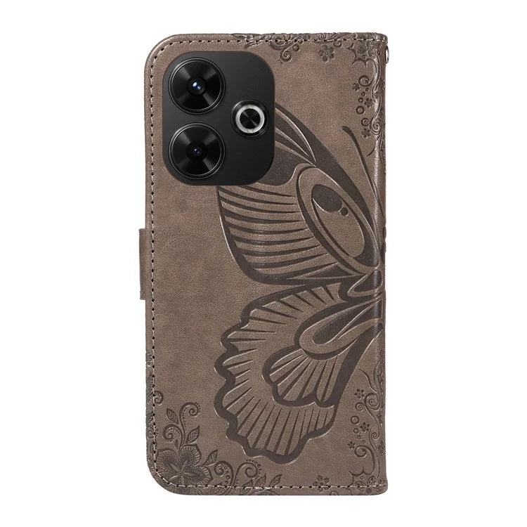 For Xiaomi Redmi 13 5G / 13 4G Case Butterfly Pattern Leather Phone Wallet Cover