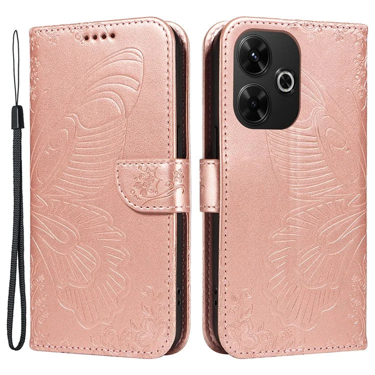 For Xiaomi Redmi 13 5G / 13 4G Case Butterfly Pattern Leather Phone Wallet Cover