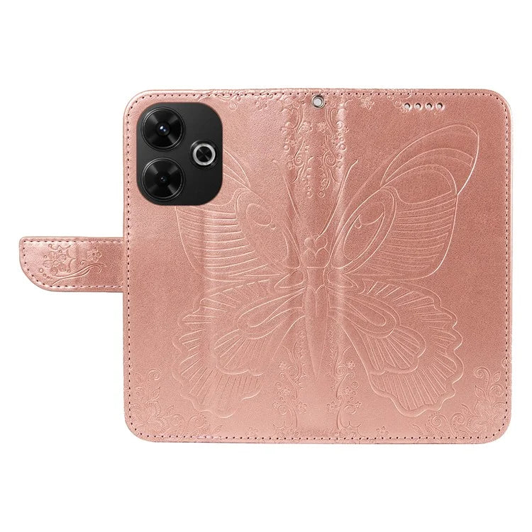 For Xiaomi Redmi 13 5G / 13 4G Case Butterfly Pattern Leather Phone Wallet Cover