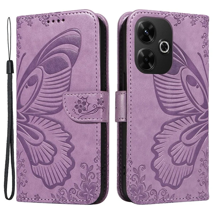 For Xiaomi Redmi 13 5G / 13 4G Case Butterfly Pattern Leather Phone Wallet Cover