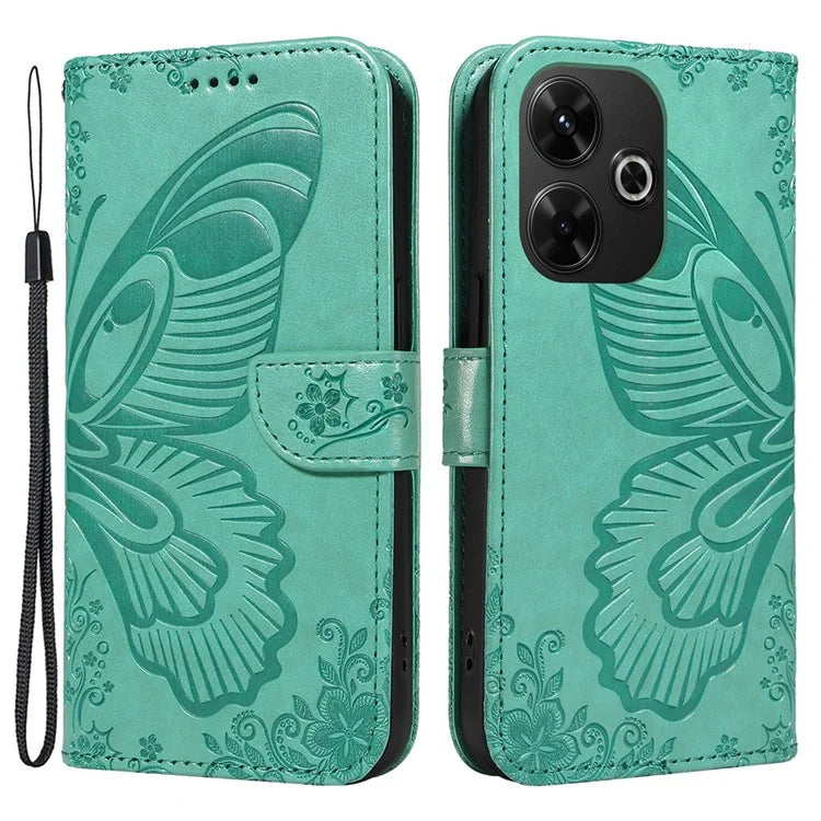 For Xiaomi Redmi 13 5G / 13 4G Case Butterfly Pattern Leather Phone Wallet Cover