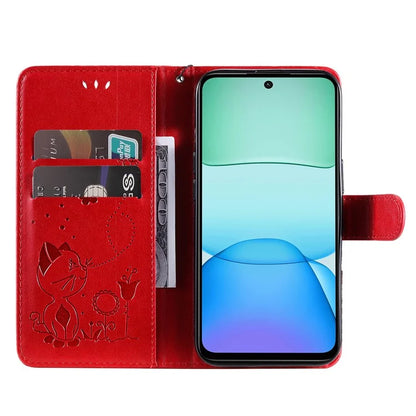 KT Imprinting Flower Series-4 For Xiaomi Redmi 13 5G / 13 4G Case Cat Bee Leather Phone Cover