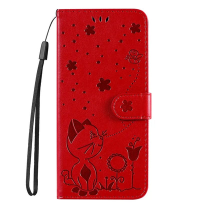 KT Imprinting Flower Series-4 For Xiaomi Redmi 13 5G / 13 4G Case Cat Bee Leather Phone Cover