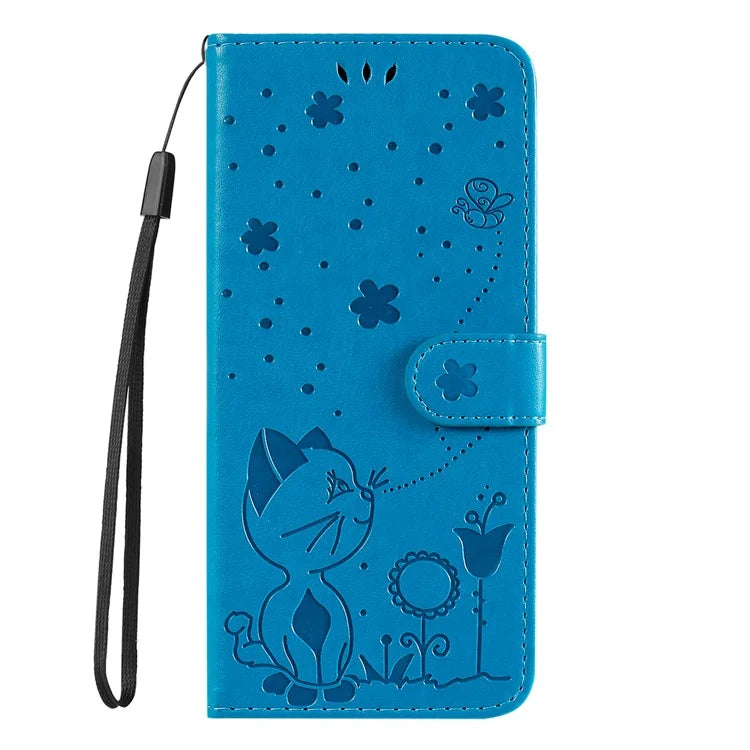 KT Imprinting Flower Series-4 For Xiaomi Redmi 13 5G / 13 4G Case Cat Bee Leather Phone Cover