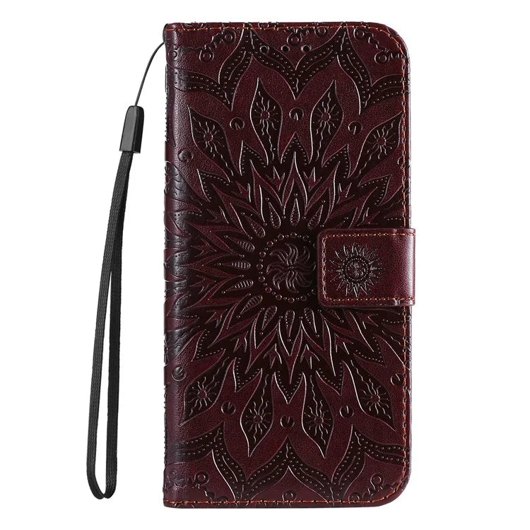 KT Imprinting Flower Series-1 For Xiaomi Redmi 13 5G / 13 4G Case Wallet Leather Phone Cover Sunflower