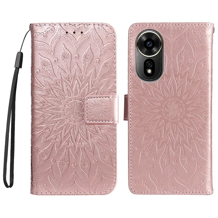 KT Imprinting Flower Series-1 For Xiaomi Redmi 13 5G / 13 4G Case Wallet Leather Phone Cover Sunflower