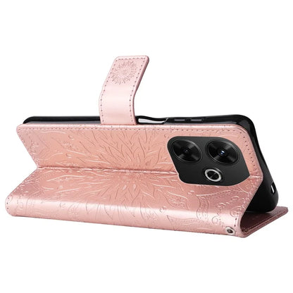 KT Imprinting Flower Series-1 For Xiaomi Redmi 13 5G / 13 4G Case Wallet Leather Phone Cover Sunflower