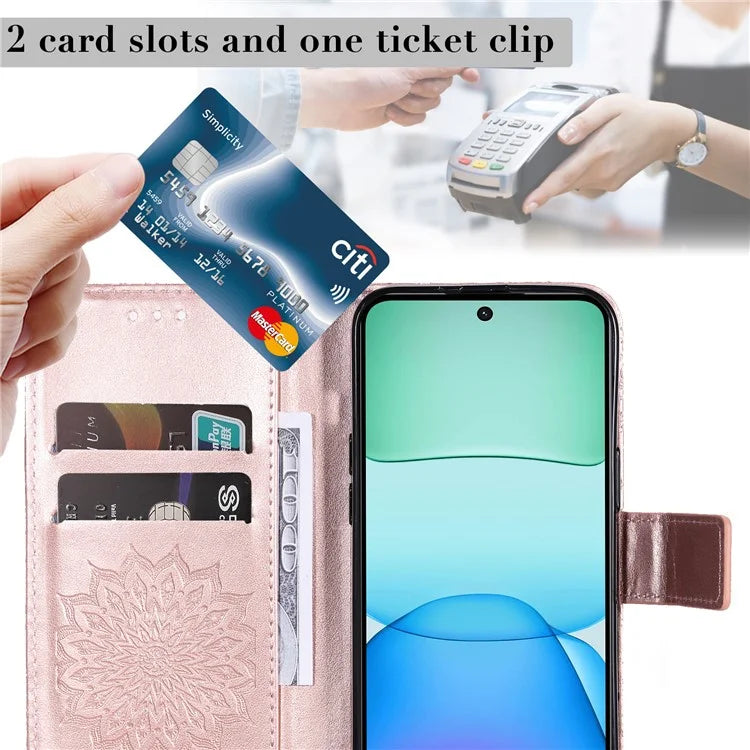 KT Imprinting Flower Series-1 For Xiaomi Redmi 13 5G / 13 4G Case Wallet Leather Phone Cover Sunflower