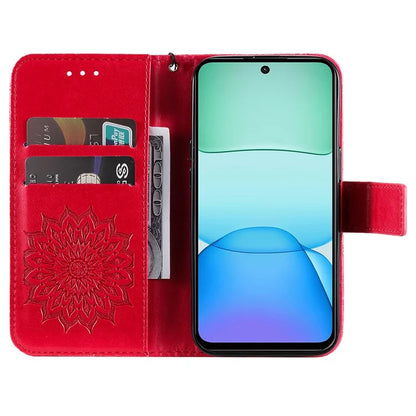 KT Imprinting Flower Series-1 For Xiaomi Redmi 13 5G / 13 4G Case Wallet Leather Phone Cover Sunflower