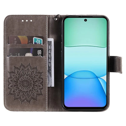 KT Imprinting Flower Series-1 For Xiaomi Redmi 13 5G / 13 4G Case Wallet Leather Phone Cover Sunflower