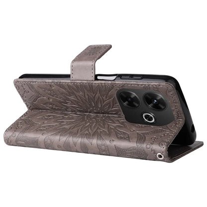 KT Imprinting Flower Series-1 For Xiaomi Redmi 13 5G / 13 4G Case Wallet Leather Phone Cover Sunflower