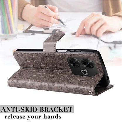 KT Imprinting Flower Series-1 For Xiaomi Redmi 13 5G / 13 4G Case Wallet Leather Phone Cover Sunflower