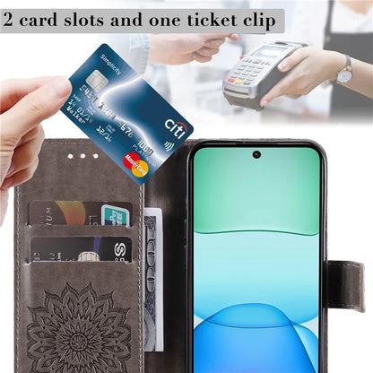 KT Imprinting Flower Series-1 For Xiaomi Redmi 13 5G / 13 4G Case Wallet Leather Phone Cover Sunflower