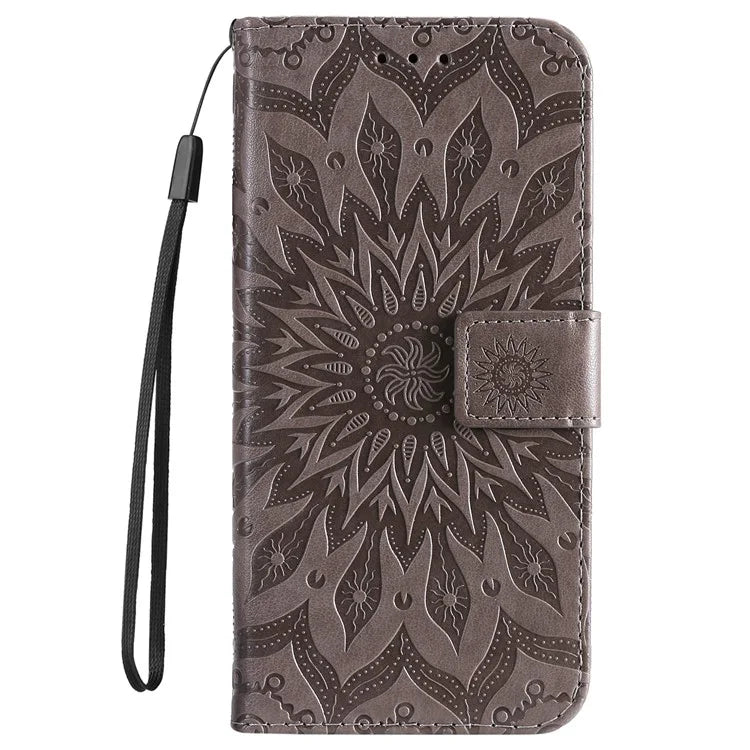 KT Imprinting Flower Series-1 For Xiaomi Redmi 13 5G / 13 4G Case Wallet Leather Phone Cover Sunflower