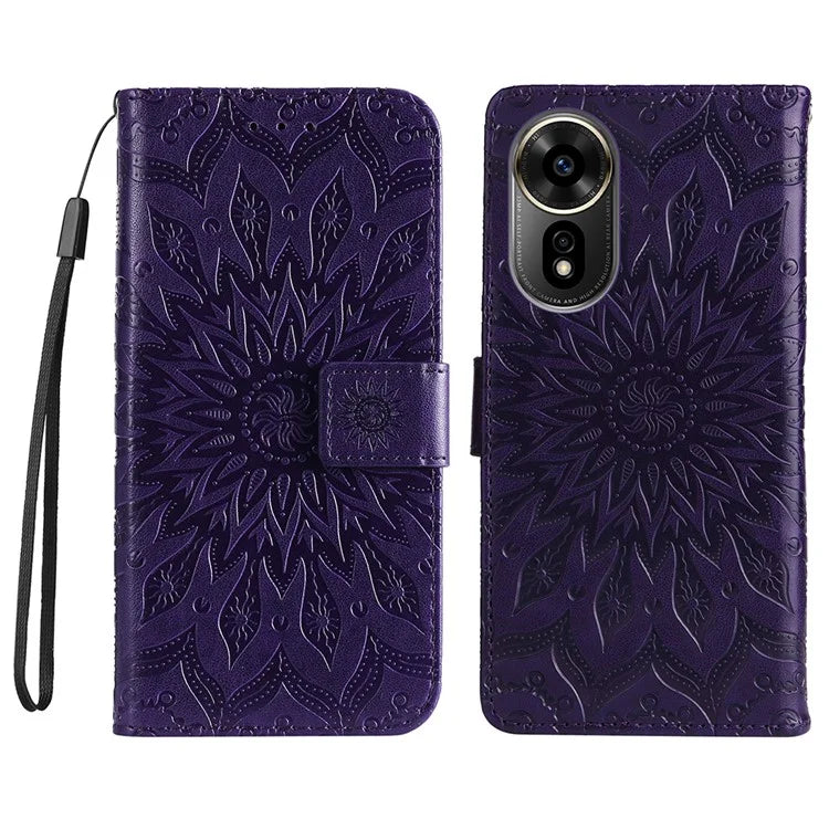 KT Imprinting Flower Series-1 For Xiaomi Redmi 13 5G / 13 4G Case Wallet Leather Phone Cover Sunflower