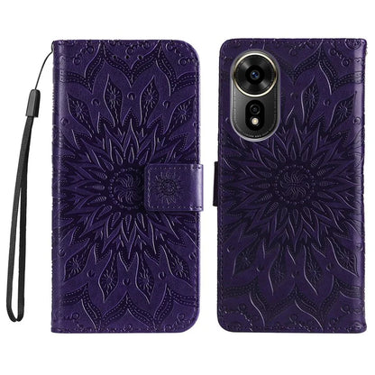 KT Imprinting Flower Series-1 For Xiaomi Redmi 13 5G / 13 4G Case Wallet Leather Phone Cover Sunflower