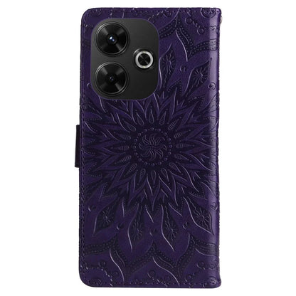 KT Imprinting Flower Series-1 For Xiaomi Redmi 13 5G / 13 4G Case Wallet Leather Phone Cover Sunflower