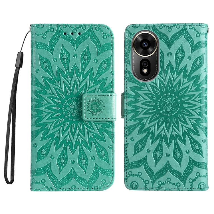 KT Imprinting Flower Series-1 For Xiaomi Redmi 13 5G / 13 4G Case Wallet Leather Phone Cover Sunflower