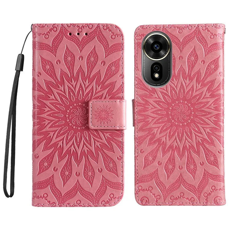 KT Imprinting Flower Series-1 For Xiaomi Redmi 13 5G / 13 4G Case Wallet Leather Phone Cover Sunflower
