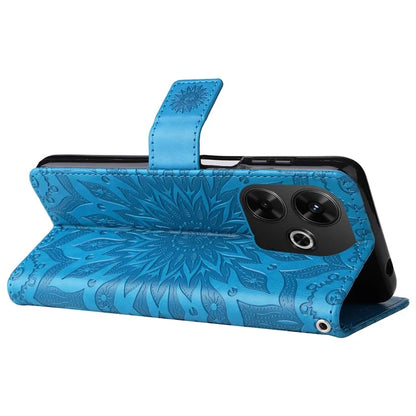 KT Imprinting Flower Series-1 For Xiaomi Redmi 13 5G / 13 4G Case Wallet Leather Phone Cover Sunflower