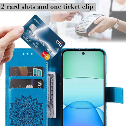 KT Imprinting Flower Series-1 For Xiaomi Redmi 13 5G / 13 4G Case Wallet Leather Phone Cover Sunflower