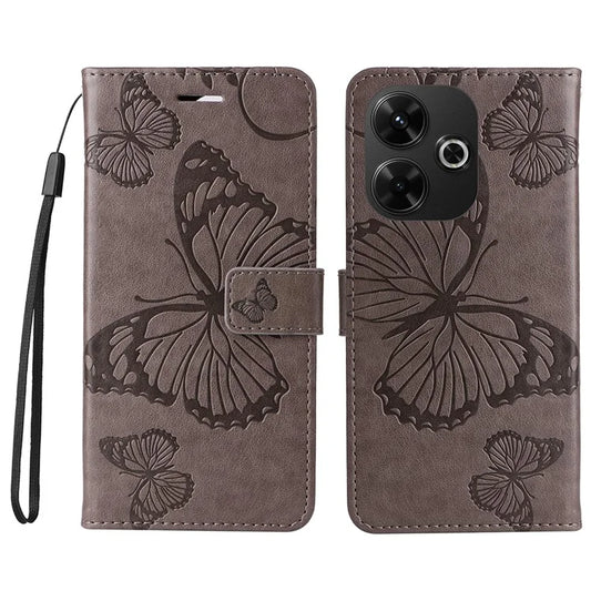 KT Imprinting Flower Series-2 For Xiaomi Redmi 13 5G / 13 4G Case Floral Butterfly Leather Stand Phone Cover