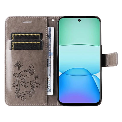 KT Imprinting Flower Series-2 For Xiaomi Redmi 13 5G / 13 4G Case Floral Butterfly Leather Stand Phone Cover