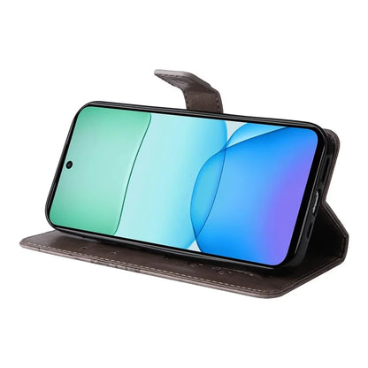 KT Imprinting Flower Series-2 For Xiaomi Redmi 13 5G / 13 4G Case Floral Butterfly Leather Stand Phone Cover