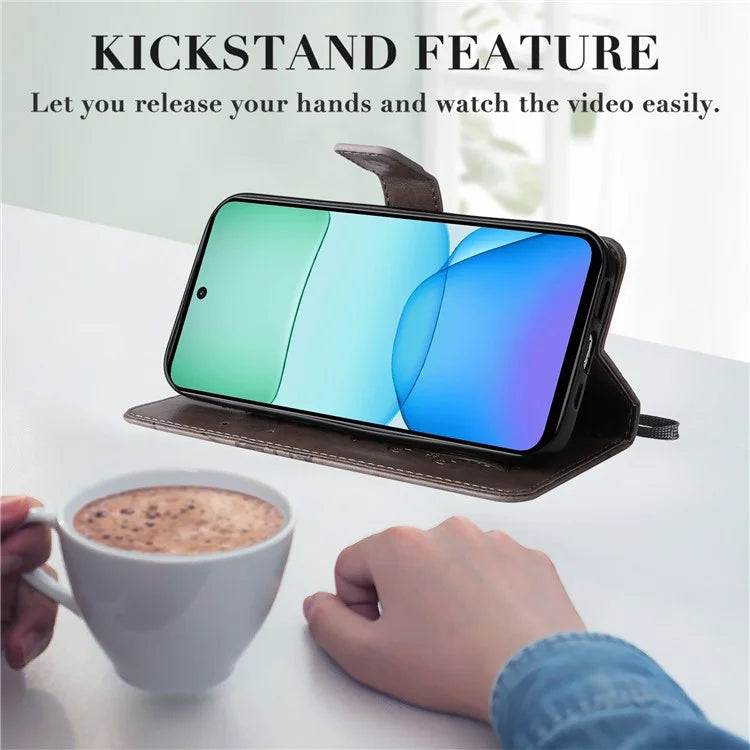 KT Imprinting Flower Series-2 For Xiaomi Redmi 13 5G / 13 4G Case Floral Butterfly Leather Stand Phone Cover